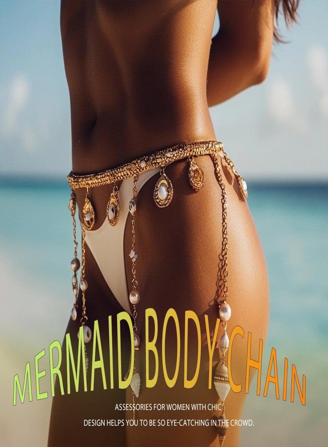 TWINKLEDE Mermaid Waist Chain Belt Starfish Shell Belly Body Accessories for Women - Image 5